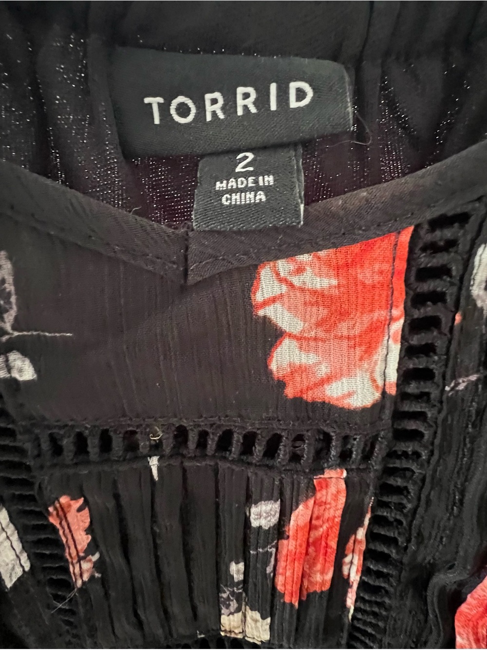 Torrid 2X Black Floral Chiffon Maxi Dress Size Sleeveless Pleated Lined Boho - Picture 6 of 9